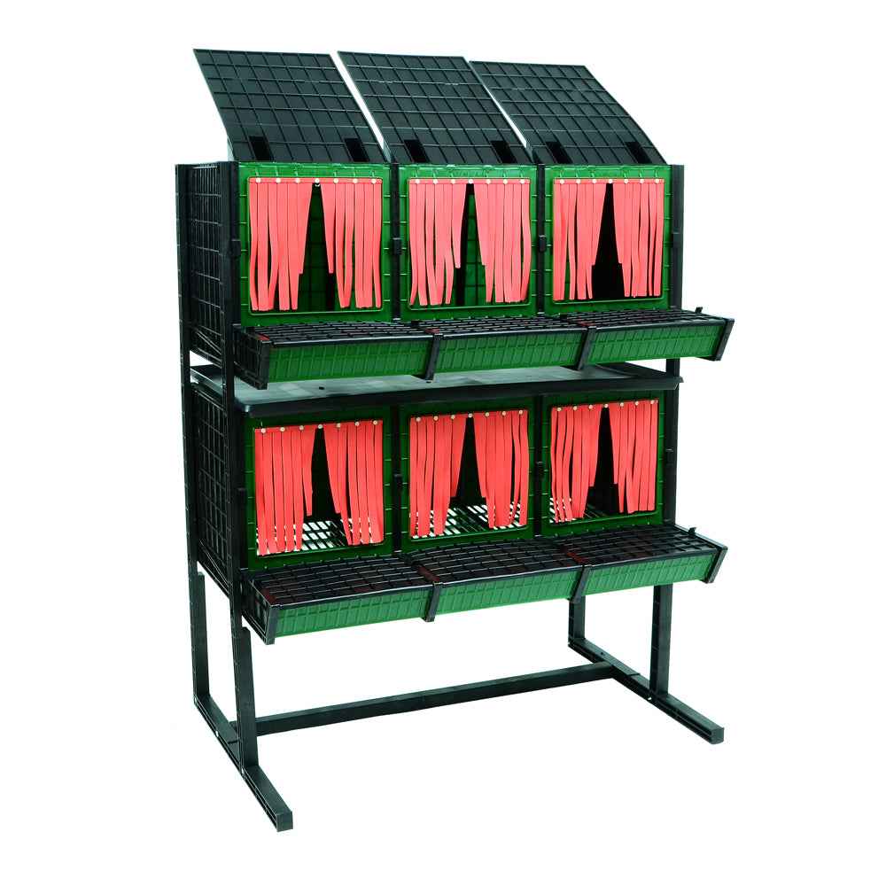 Nesting box with front egg collection – 6 compartments NB-PR-6FC
