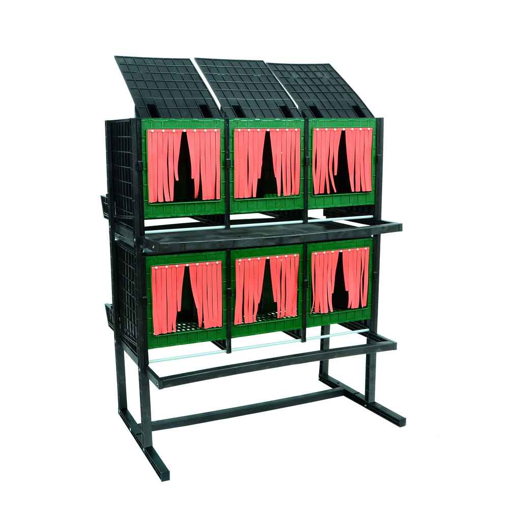 Nesting box with rear egg collection, 6 compartments NB-PR-6BC