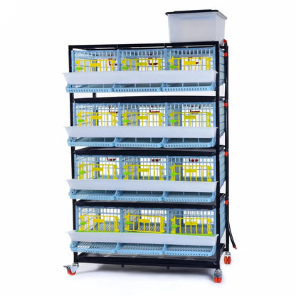 Quail breeding box with 3 compartments and 4 tiers - BYK-03-4K