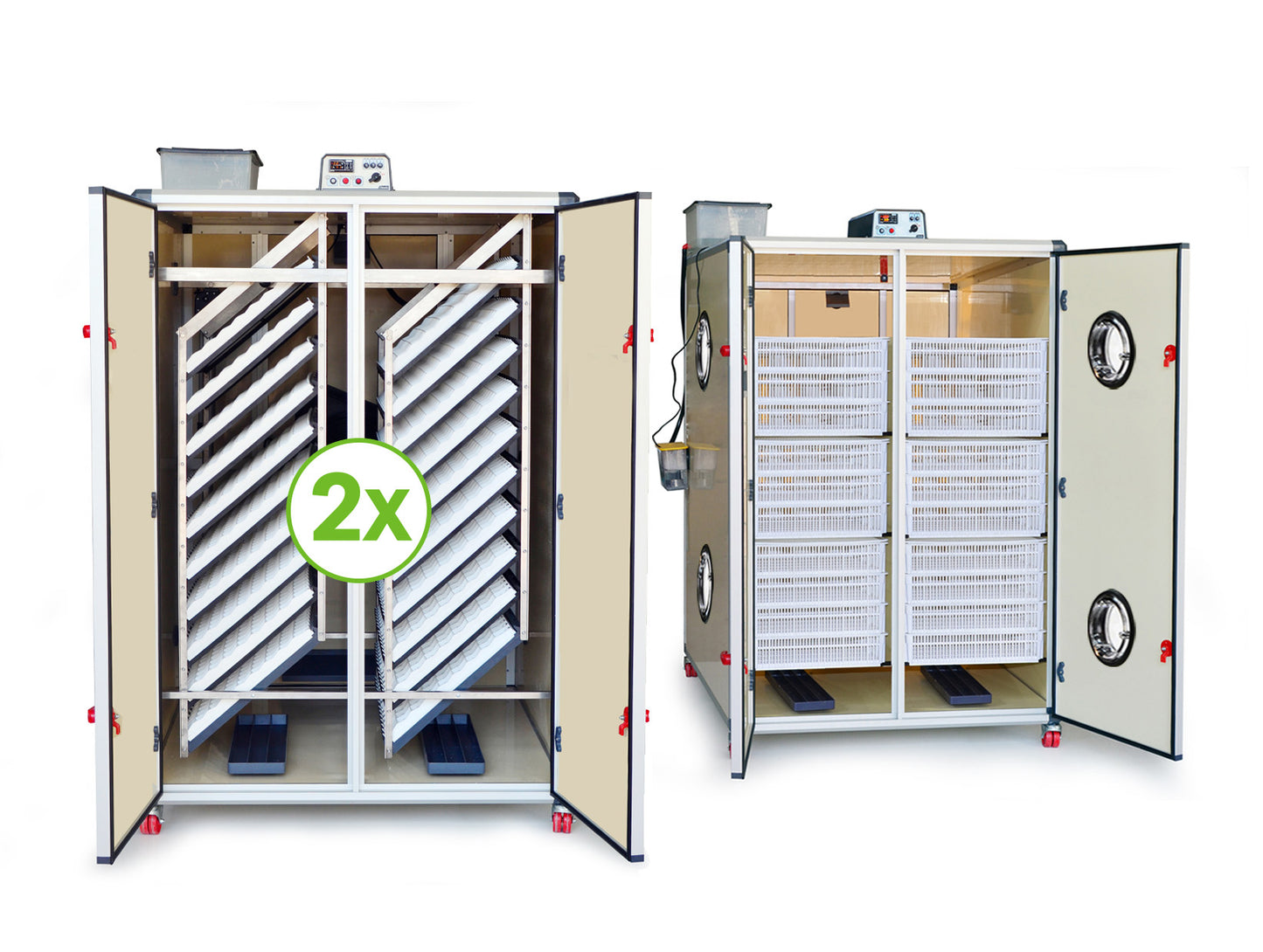 Gewerbliches Brutmaschinen-Set: 2 x T4800S Entwicklung + 1 x T4800H Schlupf (bis 14.400 Eier)